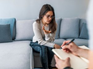 woman in therapy for anxiety